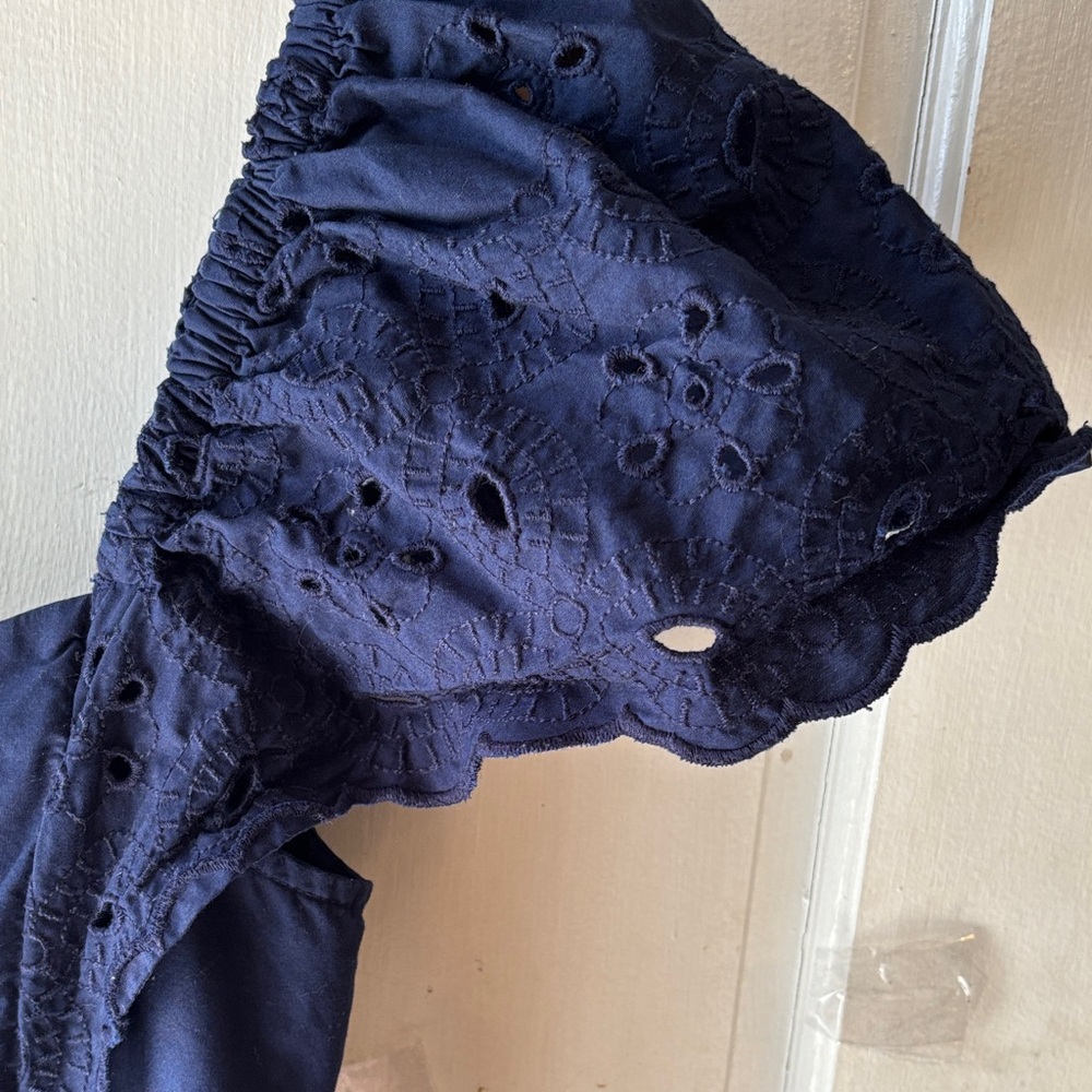 crown & ivy Navy Smocked Eyelet Maxi Dress - Picture 3 of 8